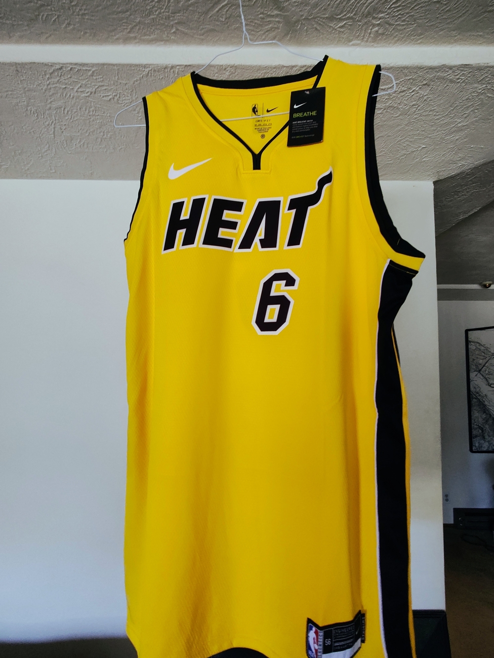 Nike Miami Heat #6 Yellow Basketball Jersey